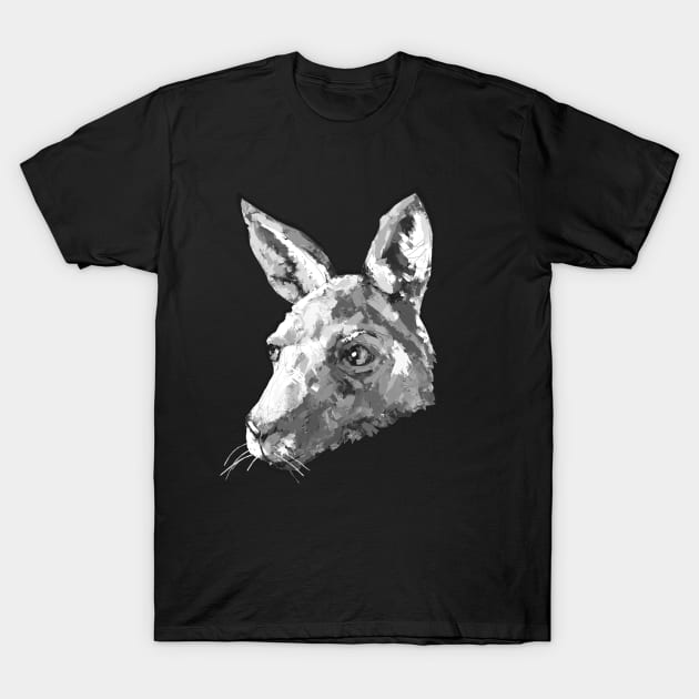 Black and White Kangaroo T-Shirt by mailsoncello